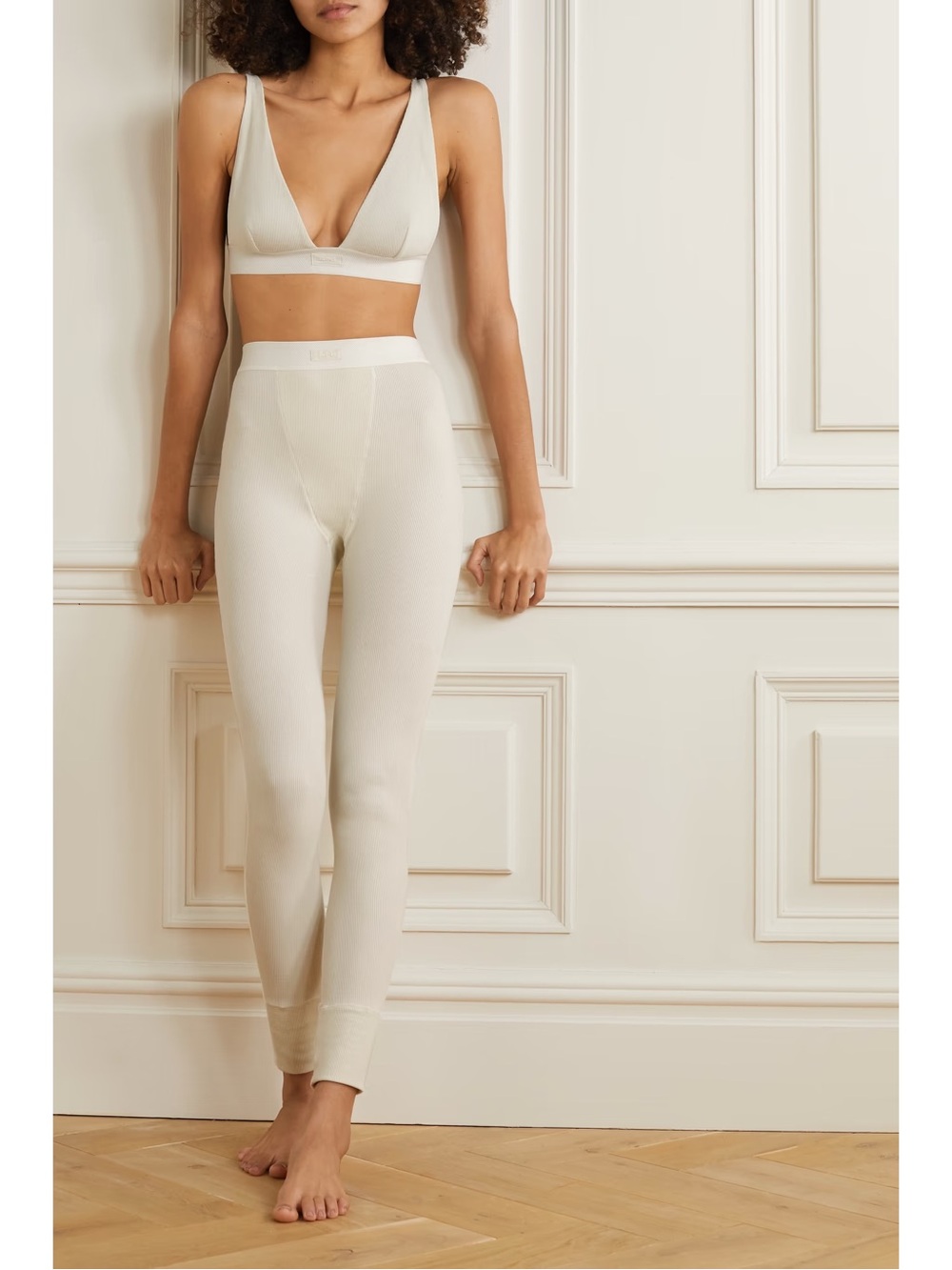 SKIMS Ribbed Thermal Leggings Size S Bone Loungewear Athleisure